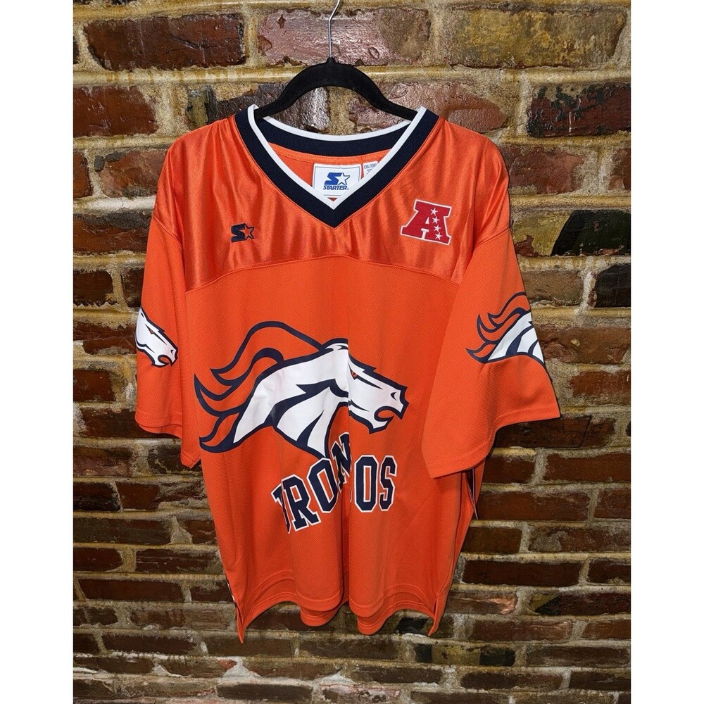 NWT! DENVER BRONCOS Starter Short Sleeved V-Neck Orange Jersey, XXL